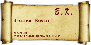 Breiner Kevin névjegykártya